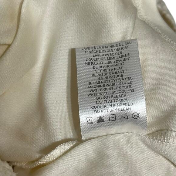 Rachel Zoe‎ Boho Crochet Crop Babydoll Top L Ivory Indie Sleaze Coquette Resort - Picture 10 of 11